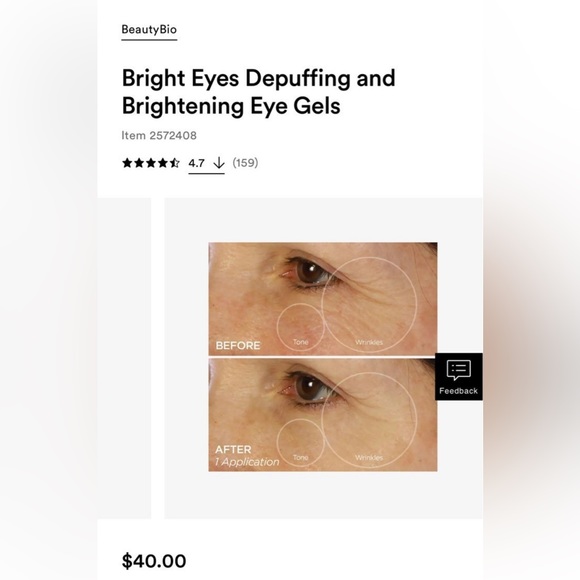 BEAUTY BIO Bright Eyes Depuffing and brightening eye gels 8 pack NIB - Picture 3 of 5